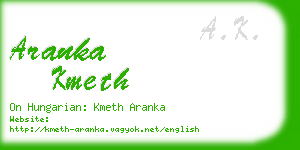 aranka kmeth business card